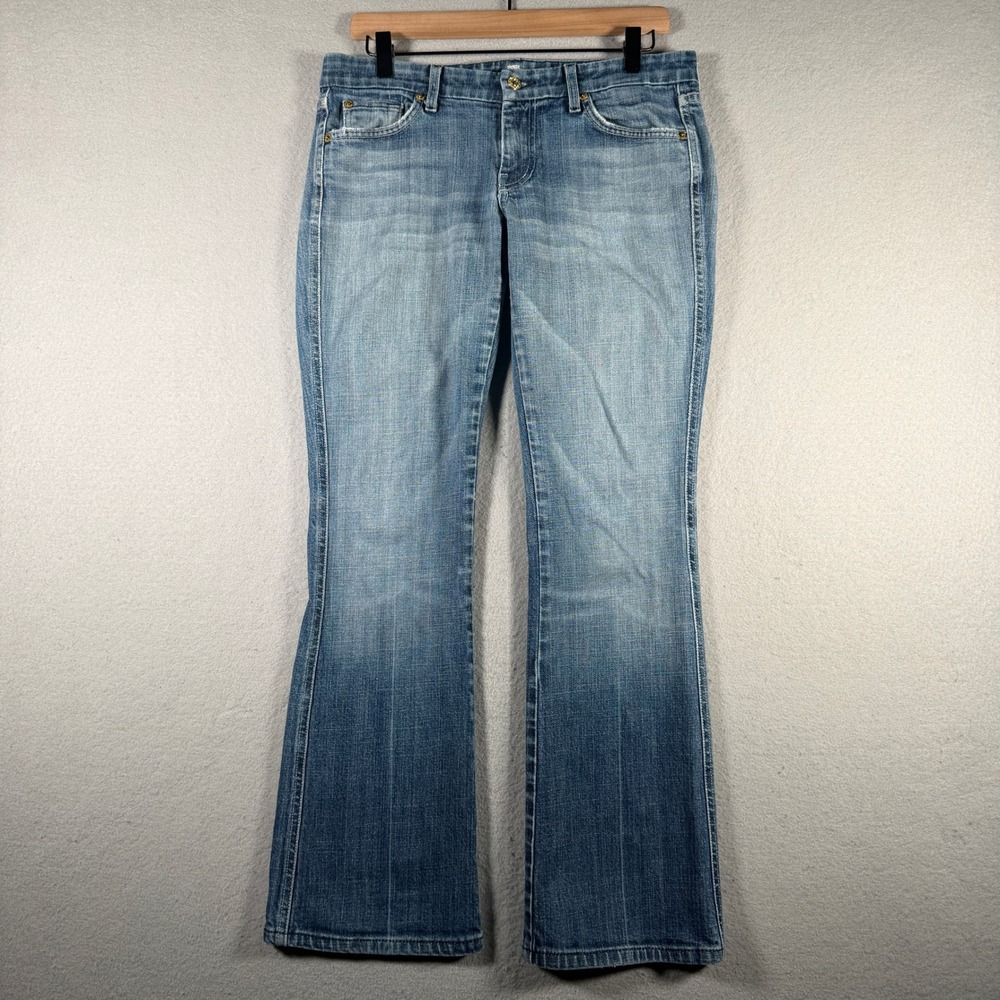 7 For All Mankind Women Bootcut Distressed Jeans Light Wash 29 U130055U-055U